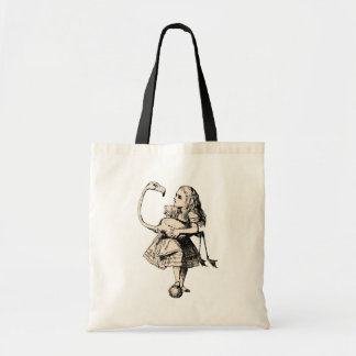 Tote Bag Vintage Alice & Flamant rose au pays des merveille