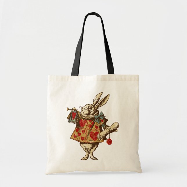 Tote Bag Vintage Alice White Rabbit (Devant)