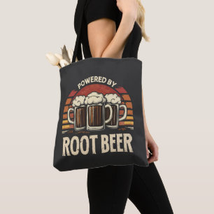 Tote Bag Vintage Alimenté Par Bière Racine Drôle Boire