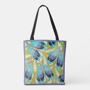 Tote Bag Vintage Art Déco Jazz Pochoir Jardin Bugs Insectes