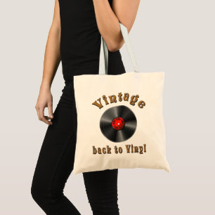 Tote Bag Vintage - Back to Vinyl, the record is back
