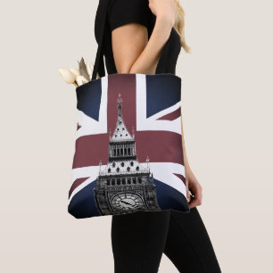Tote Bag Vintage British Flag & Big Ben, Londres, Royaume-U