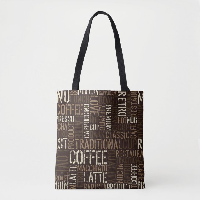 Tote Bag Vintage café expérience Motif sans couture (Devant)
