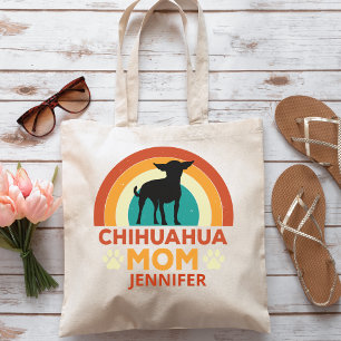 Tote Bag Vintage Chihuahua Chien Maman Coucher de soleil Pe