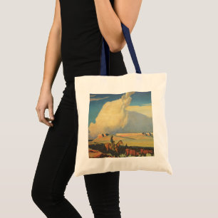 Tote Bag Vintage Cowboys, Open Range par Maynard Dixon