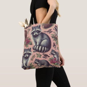 Tote Bag Vintage Cute Racoon