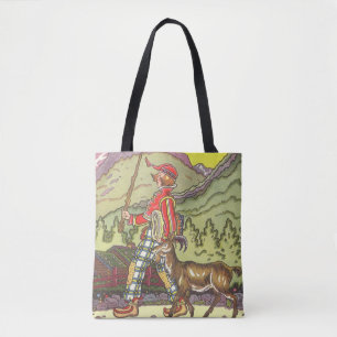 Tote Bag Vintage Fairy Tale, Boy and the North Wind, Hauman