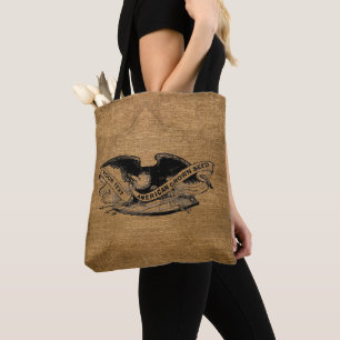 Tote Bag Vintage Faux Burlap Sack American Eagle Modèle