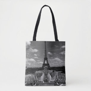 Tote Bag Vintage France Paris Fontains Tour Eiffel
