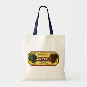 Tote Bag Vintage Fruit Crate Art Étiquette, Seneca Lake Gra