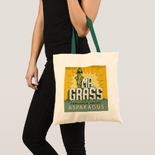 Tote Bag Vintage Fruit Crate Étiquette Art M. Grass Asparag