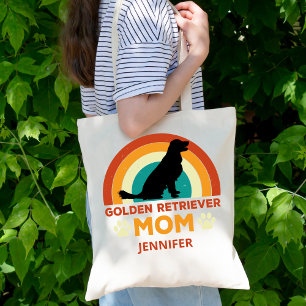 Tote Bag Vintage Golden Lab Chien Maman Coucher de soleil p