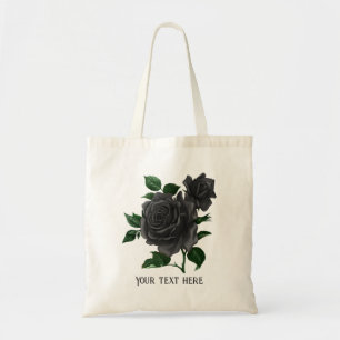Tote Bag Vintage gothique noir Roses personnalisés