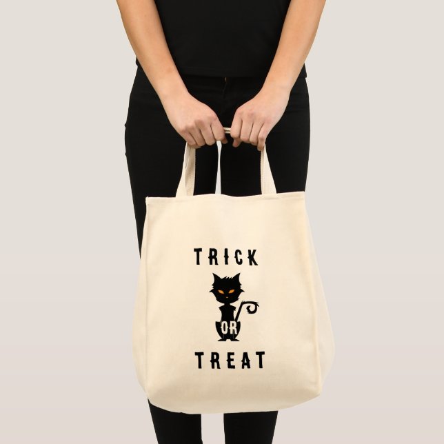 Tote Bag Vintage HALLOWEEN Chat noir (Devant (produit))