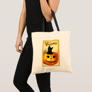 Tote Bag Vintage Halloween Jack O'Lantern