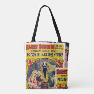Tote Bag Vintage Harry Houdini Prison Cellule & Baril Mystè
