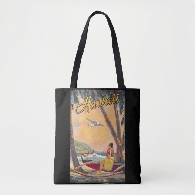 Tote Bag Vintage Hawaii Travel (Devant)