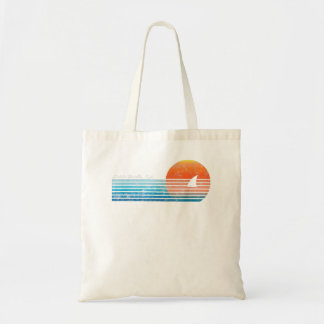 Tote Bag Vintage Hobie Beach Retro 80s Shark Fin Sunset