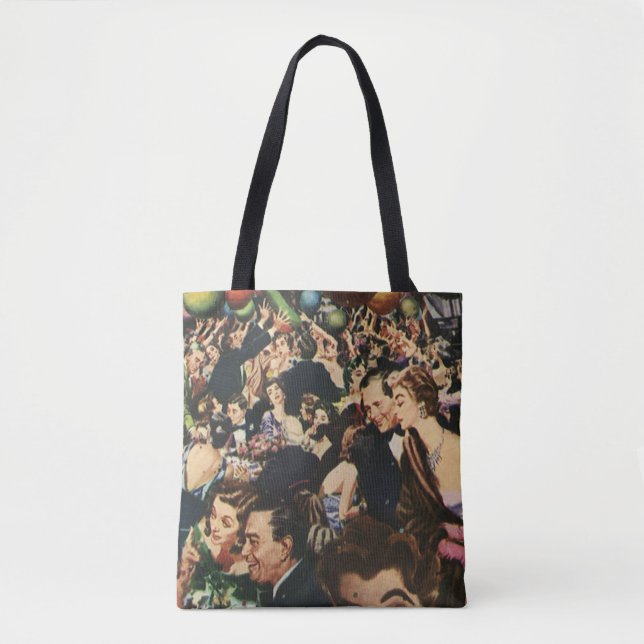 Tote Bag Vintage Hollywood thème Fancy Party avec ballons (Devant)