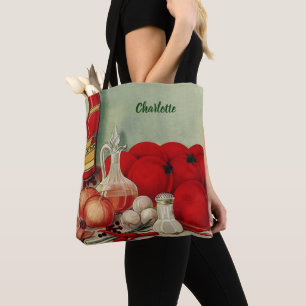 Tote Bag Vintage Italien Alimentation Tomate Onions Poivron