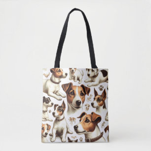 Tote Bag Vintage Jack Russell Terrier sans fil
