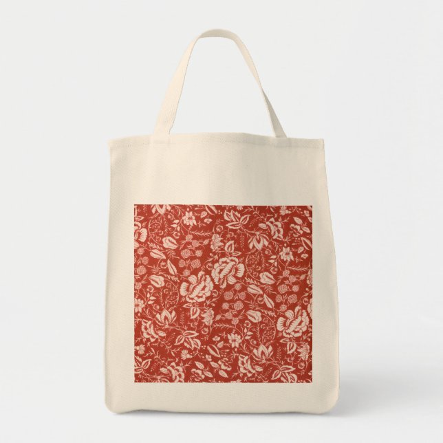 Tote Bag Vintage Jardin Floral Rustique Brown (Devant)
