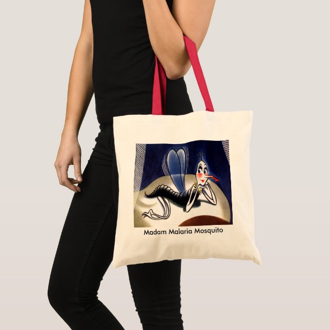 Tote Bag Vintage Madame Malaria Mosquito (Devant (produit))