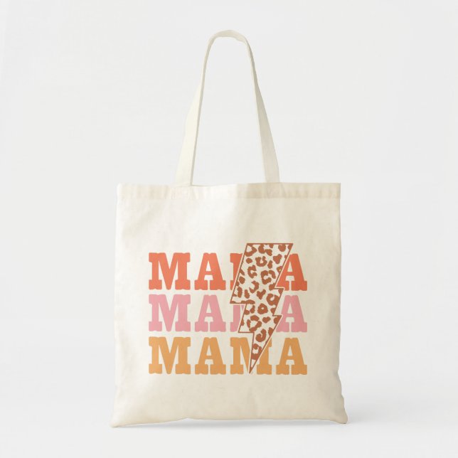 Tote Bag Vintage Mama Leopard Motif (Devant)