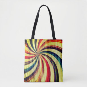 Tote Bag Vintage menthe poivrée bonbon rayé tourbillon colo