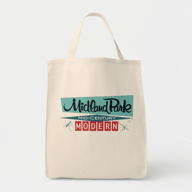 Tote Bag Vintage midcentury modern grocery (Devant)