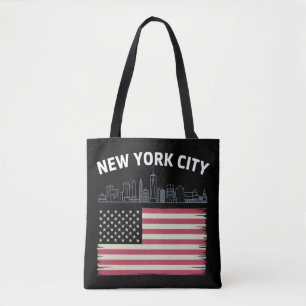 Tote Bag Vintage moderne New York City NYC Stylisé Skyline