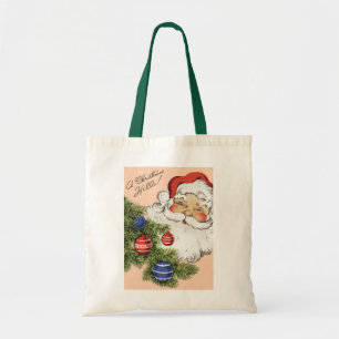 Tote Bag Vintage Noël Bonjour ! Jolly Santa Claus