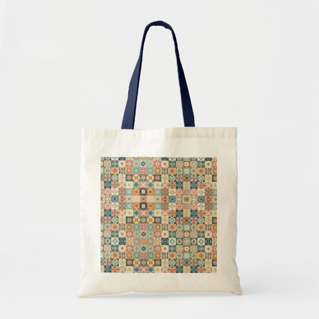 Tote Bag Vintage, patchwork, paré (Devant)