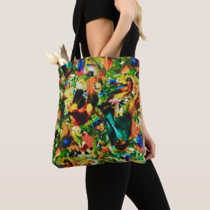Tote Bag Vintage perroquet sauvage de la jungle tropicale