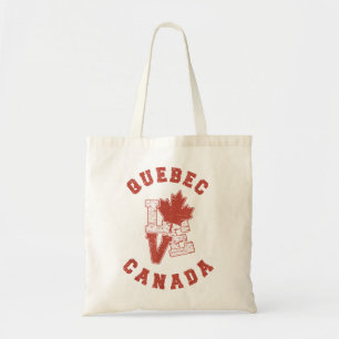 Tote Bag Vintage Québec Canada Aimer Drapeau canadien