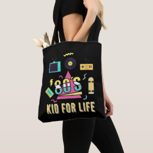 Tote Bag Vintage Retro 80's Kid For Life 1980 Cool 80