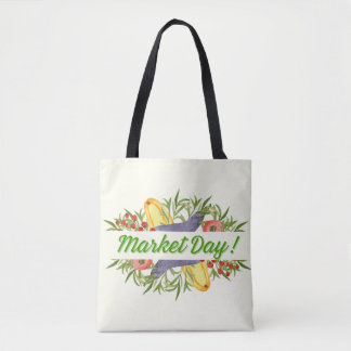 Tote Bag Vintage Retro Botanical Grocering Market