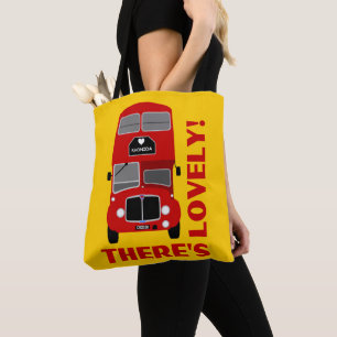 Tote Bag Vintage Retro Rhondda, Wales Double Decker Bus