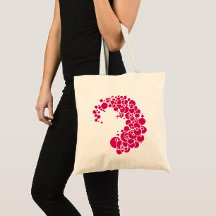 Tote Bag Vintage Rouge rose vif Années 2000 Bulles Art Déco