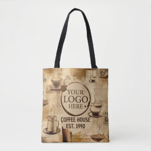 Tote Bag Vintage Rustic Café et Café Shop Business Logo