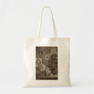Tote Bag Vintage Sepia Cat Tattoo Artist – Funny Victorian