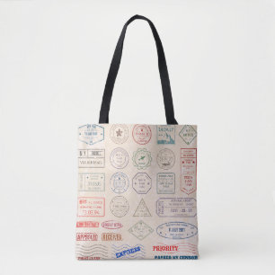Tote Bag Vintage set vintage postage stamps from countries