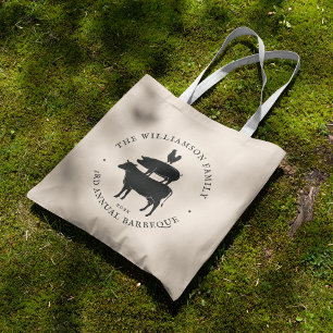 Tote Bag Vintage Style Pig Roast Event