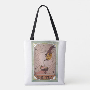 Tote Bag Vintage Tarot du Thé Sorcière Bouilloire & Tasse à