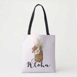 Tote Bag Vintage Tropical Fleur d'Hibiscus Aloha