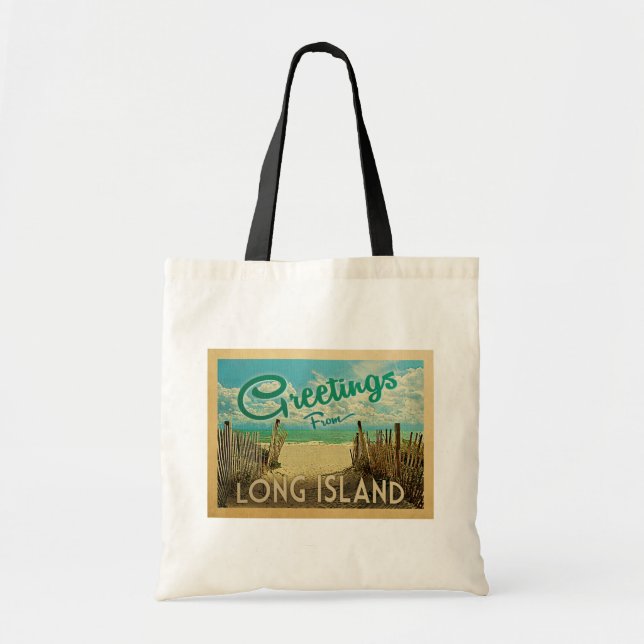 Tote Bag Vintage voyage de plage du Long Island (Devant)
