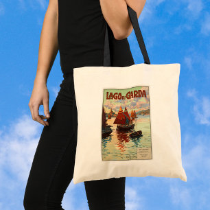 Tote Bag Vintage voyage, Lago di Garda, Lac de Garde, Itali