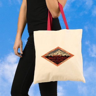 Tote Bag Vintage voyage, Mont Everest, Darjeeling Inde