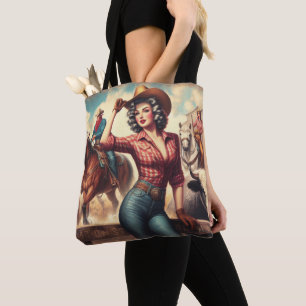 Tote Bag Vintage Western Cowgirl