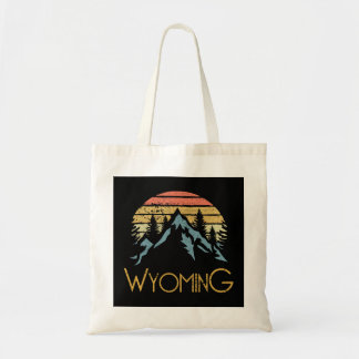 Tote Bag Vintage WY, Wyoming Mountains Outdoor Adventure